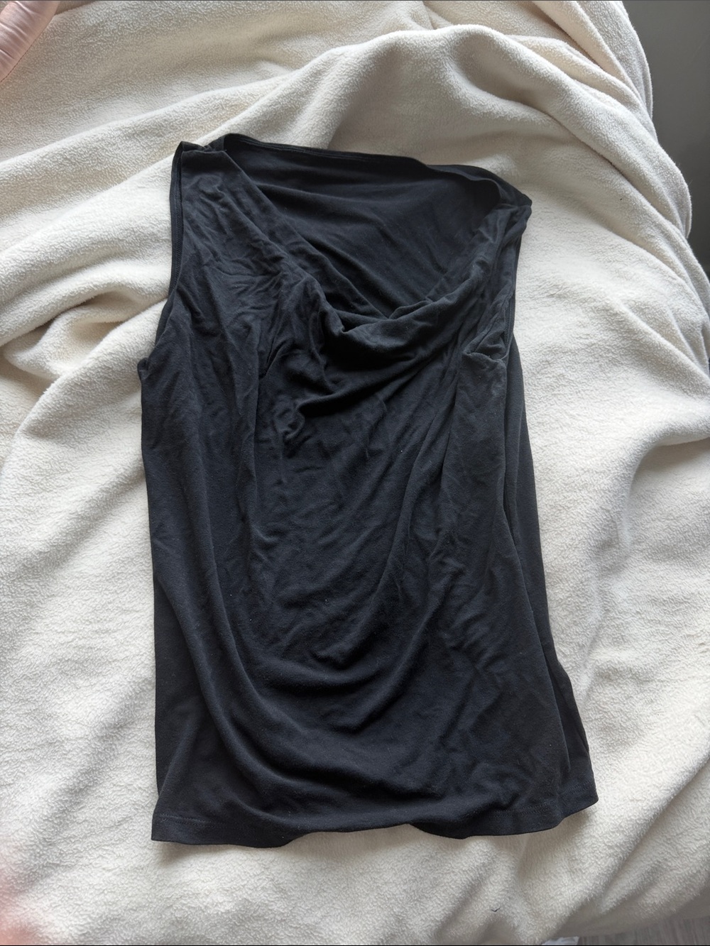 Brandy Melville Black Cowl Neck Sleeveless Tank Top